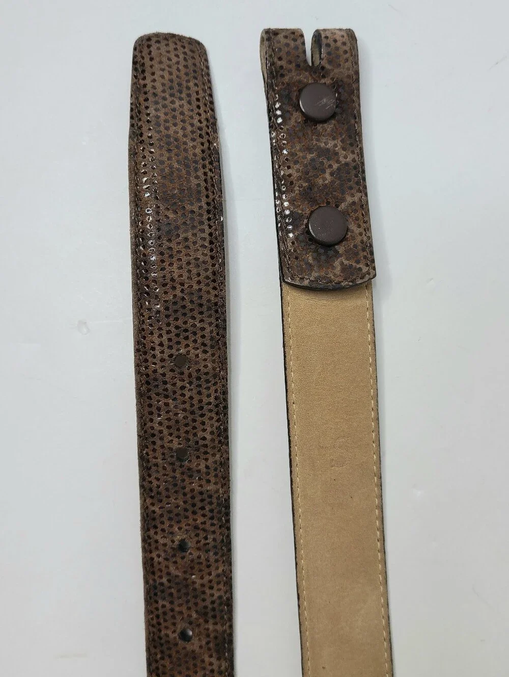 Judith Jack Brown Suede Snakeskin Genuine Leather USA Belt Strap